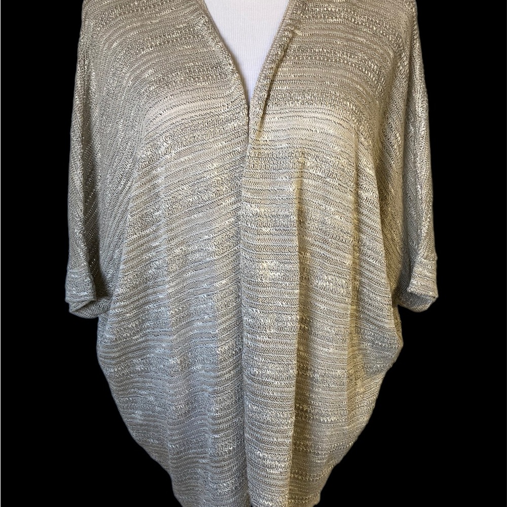 Say What? New York long sweater/ Cardigan shear and light.  Size large woman’s.